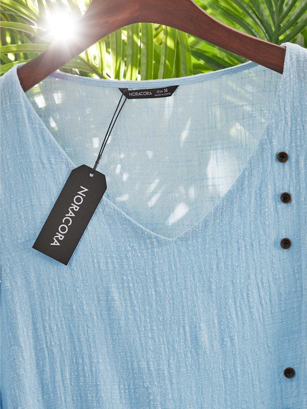 Casual V Neck Plain Top