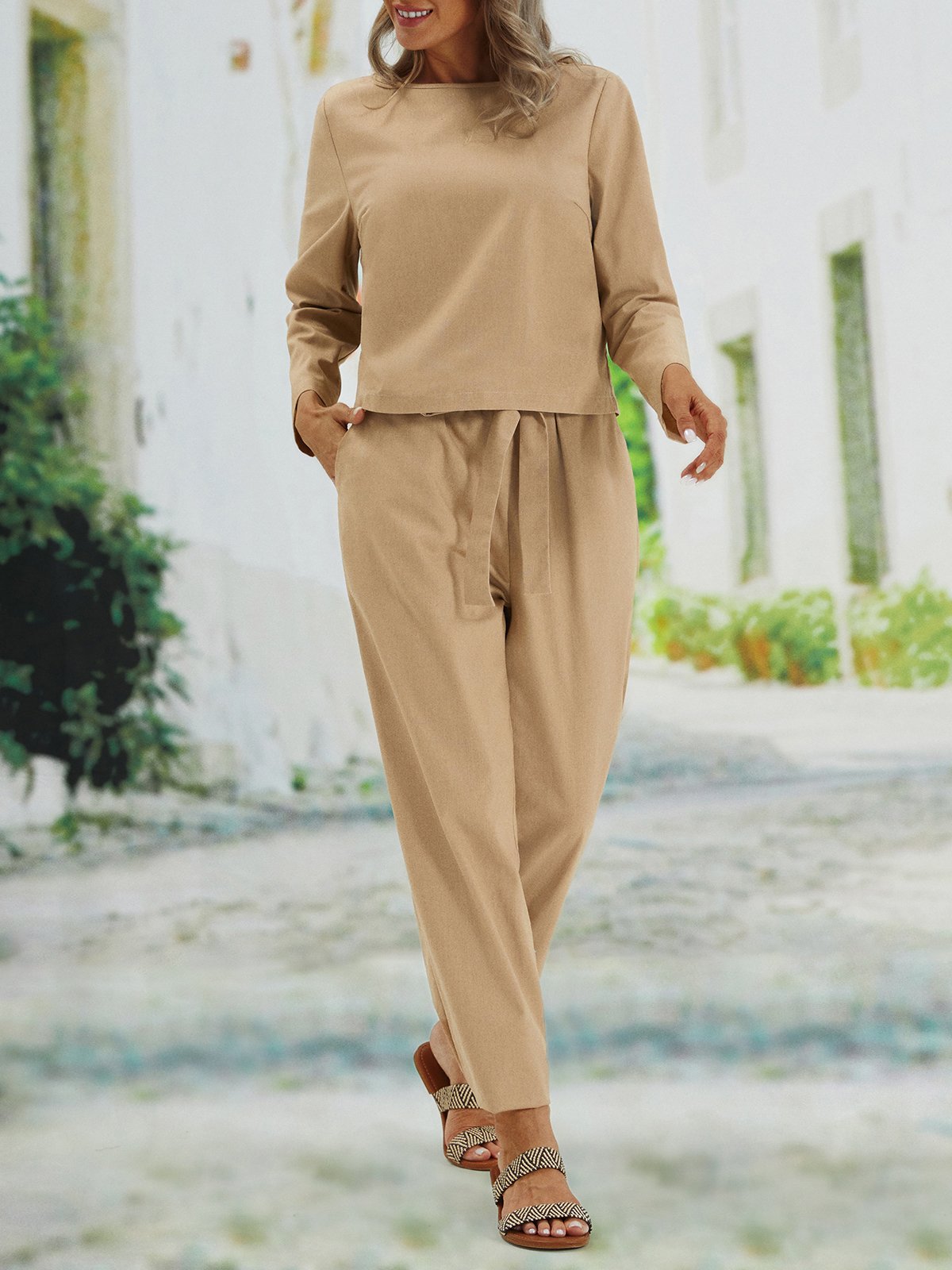 Cotton And Linen Casual Sets