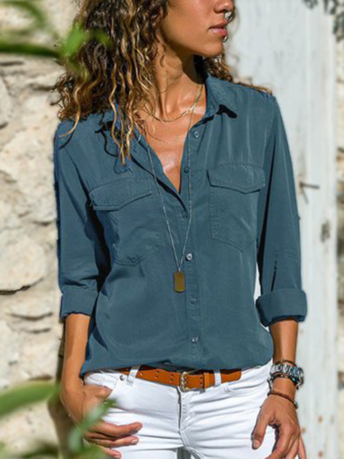Loosen Casual Shirt Collar Blouses