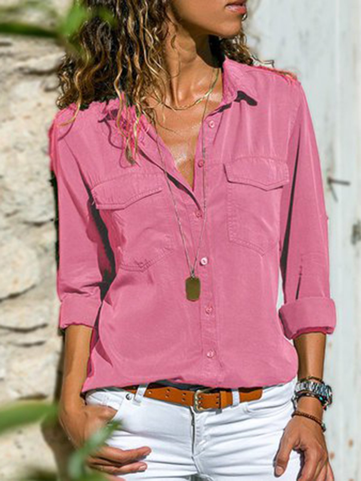 Loosen Casual Shirt Collar Blouses
