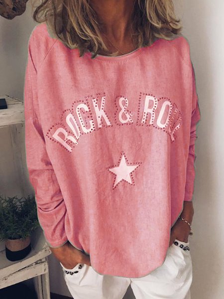 Round Neck Color Block Loosen Top