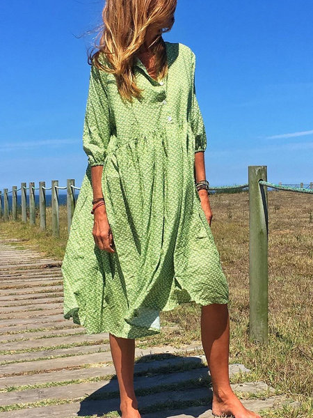 Casual Loosen Lapel Midi