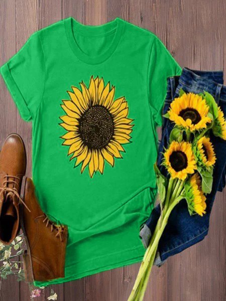 Floral Boho Cotton Blends T-shirt