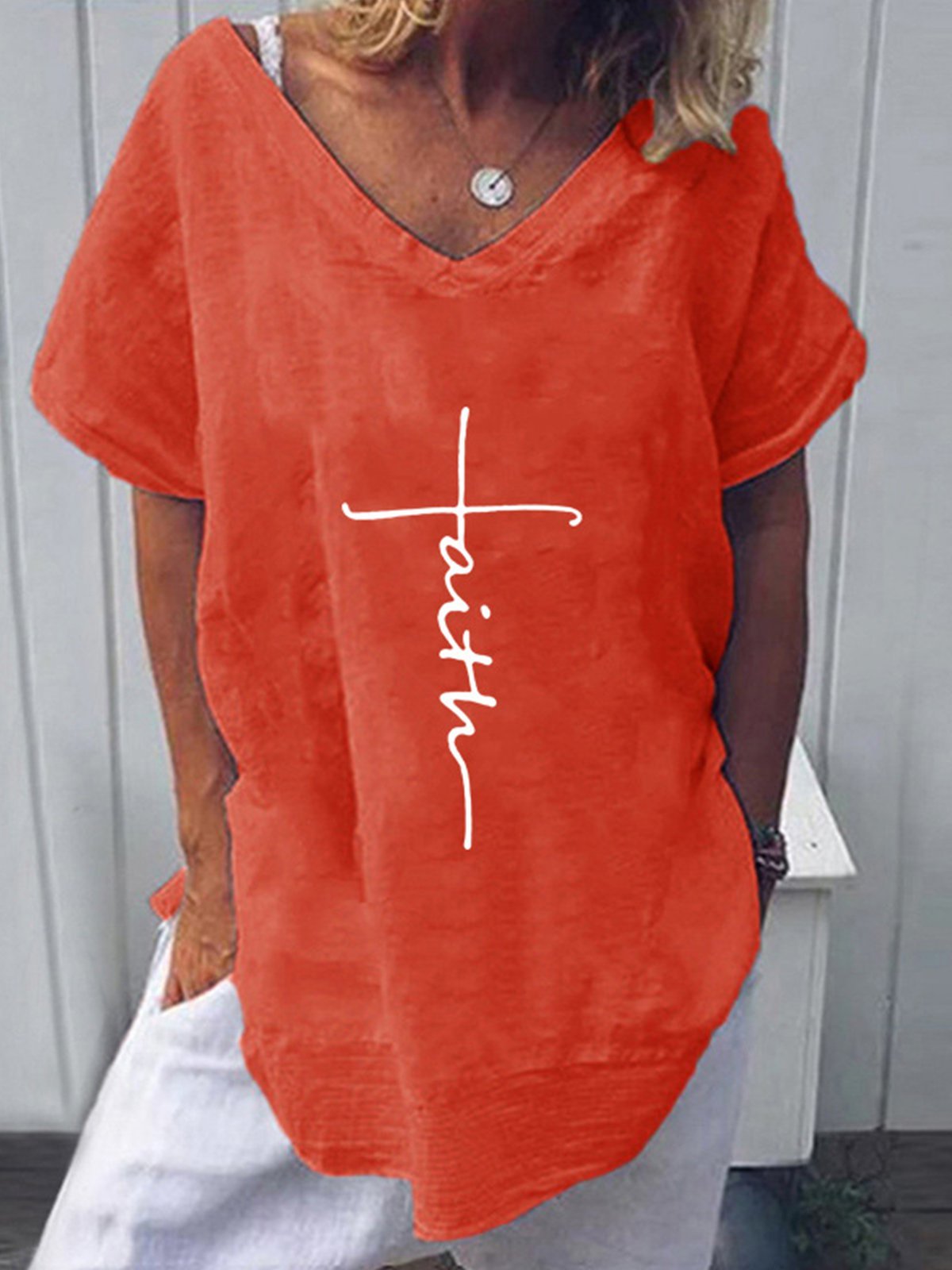 Loosen Casual Raglan Sleeve Cotton Blends T-shirt