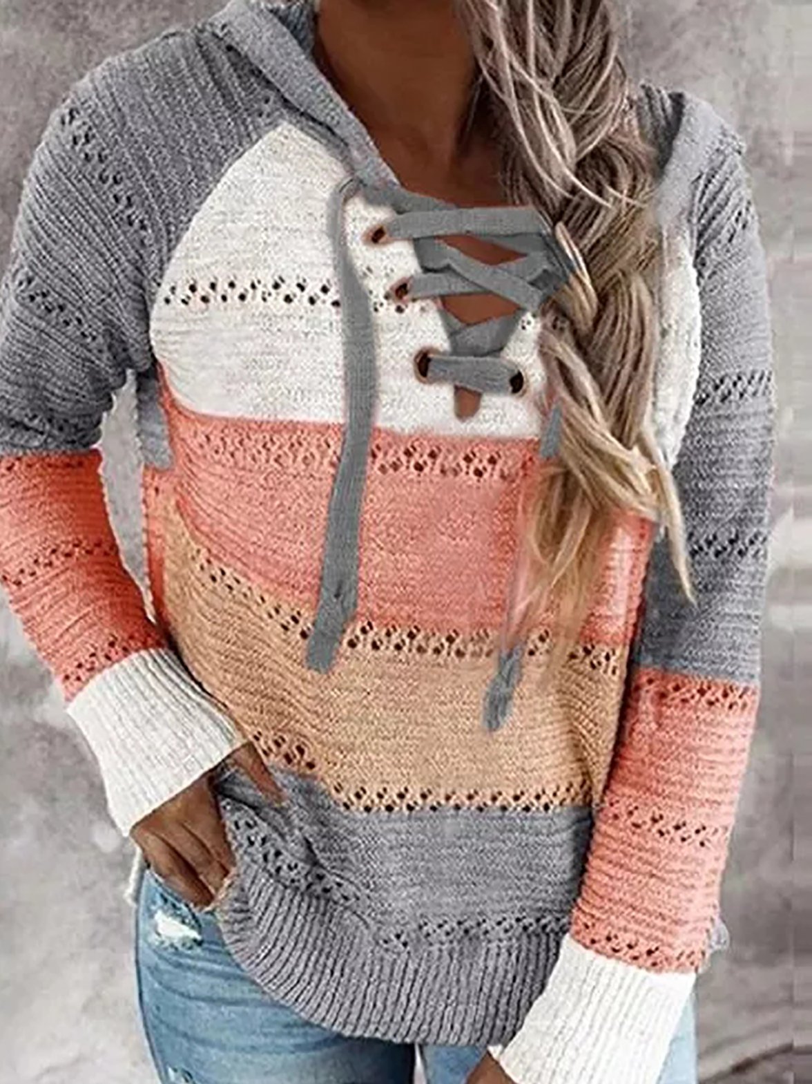 Wool/knitting Hooded Casual Sweaters