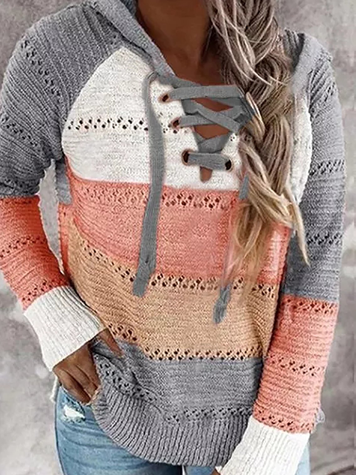 Wool/knitting Hooded Casual Sweaters
