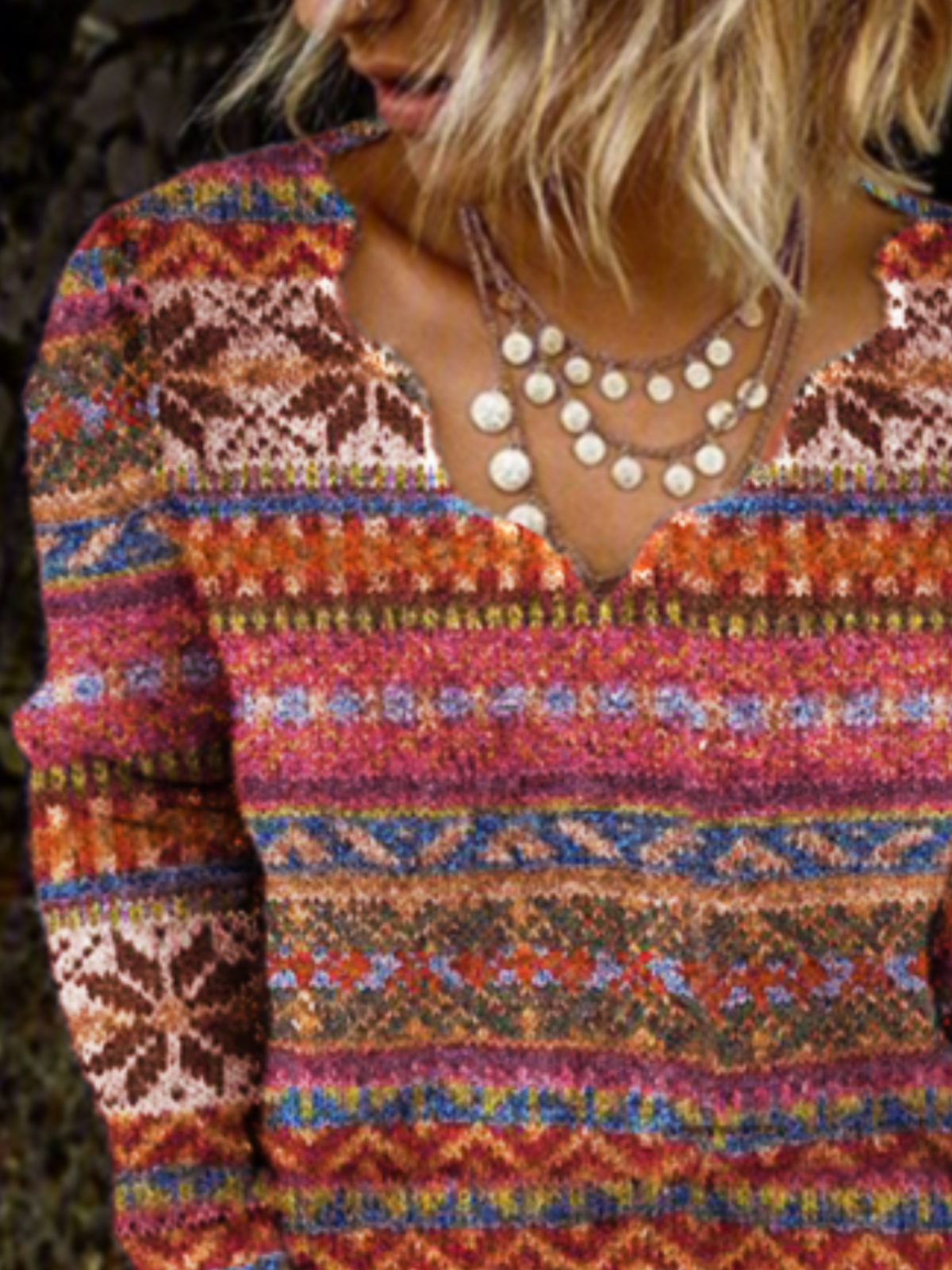 Geometric Imitation Cashmere Sweaters