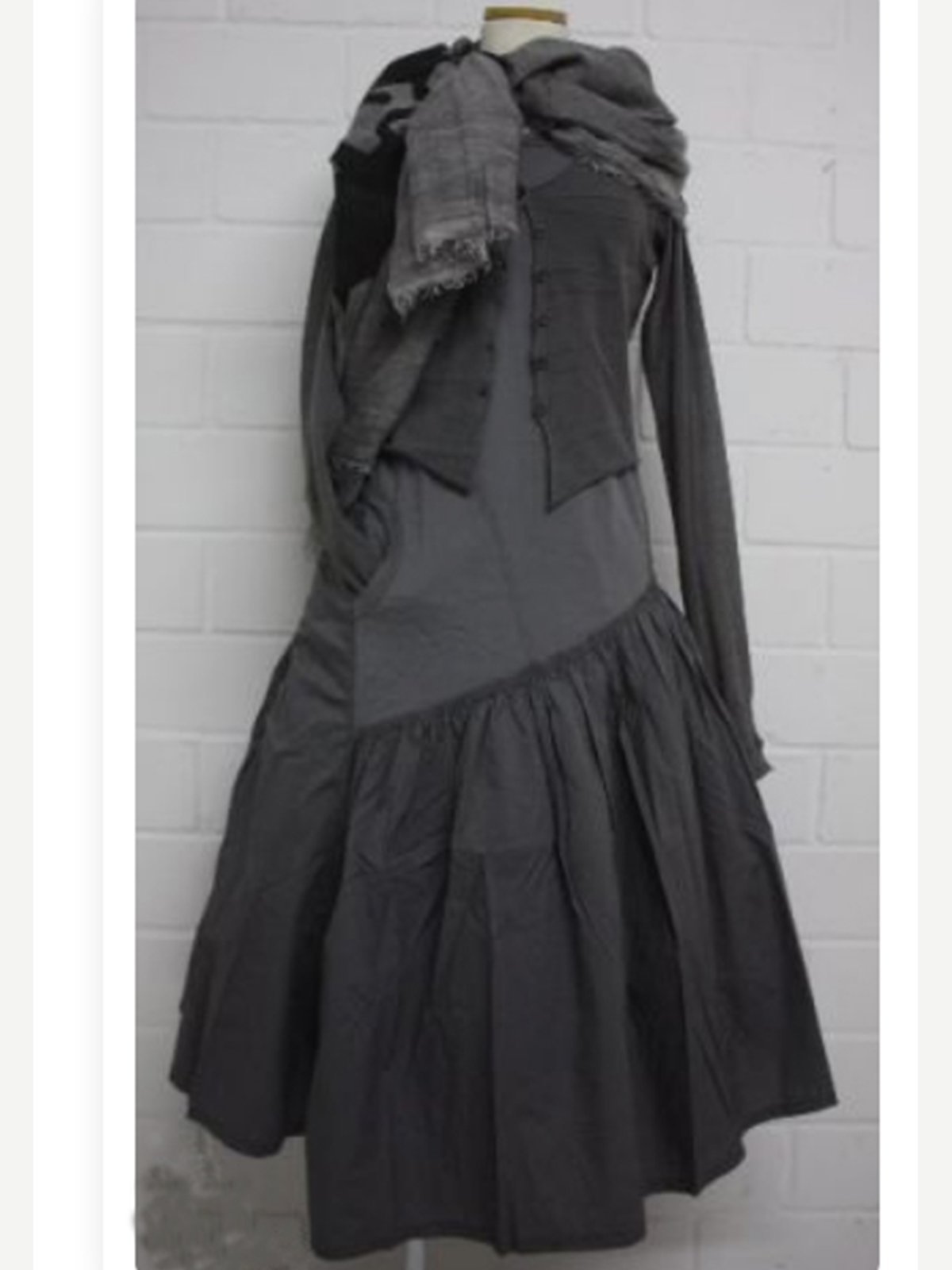 Cotton Blends Plain Casual Midi