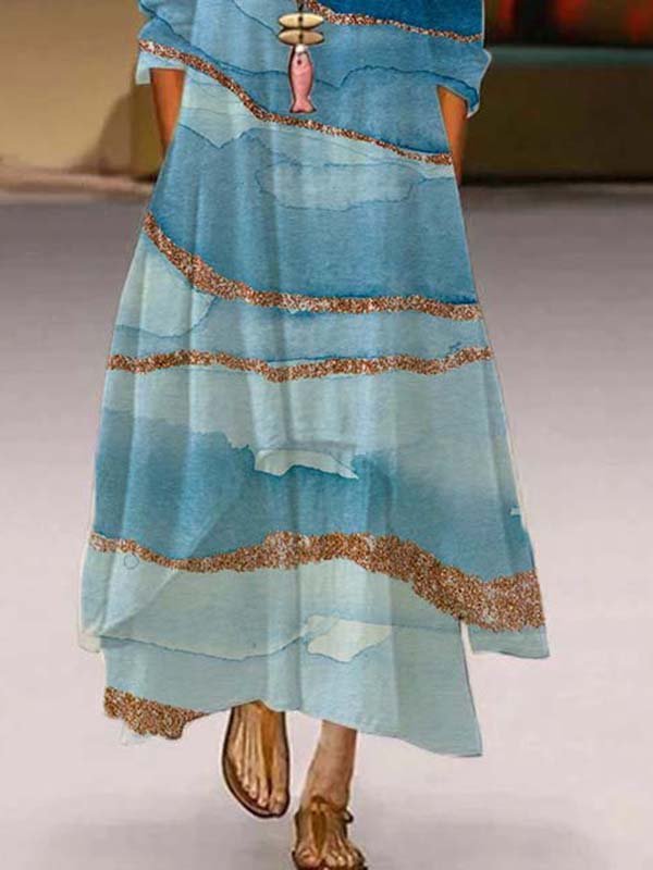 Casual Cotton Blends Floral Weaving Dress