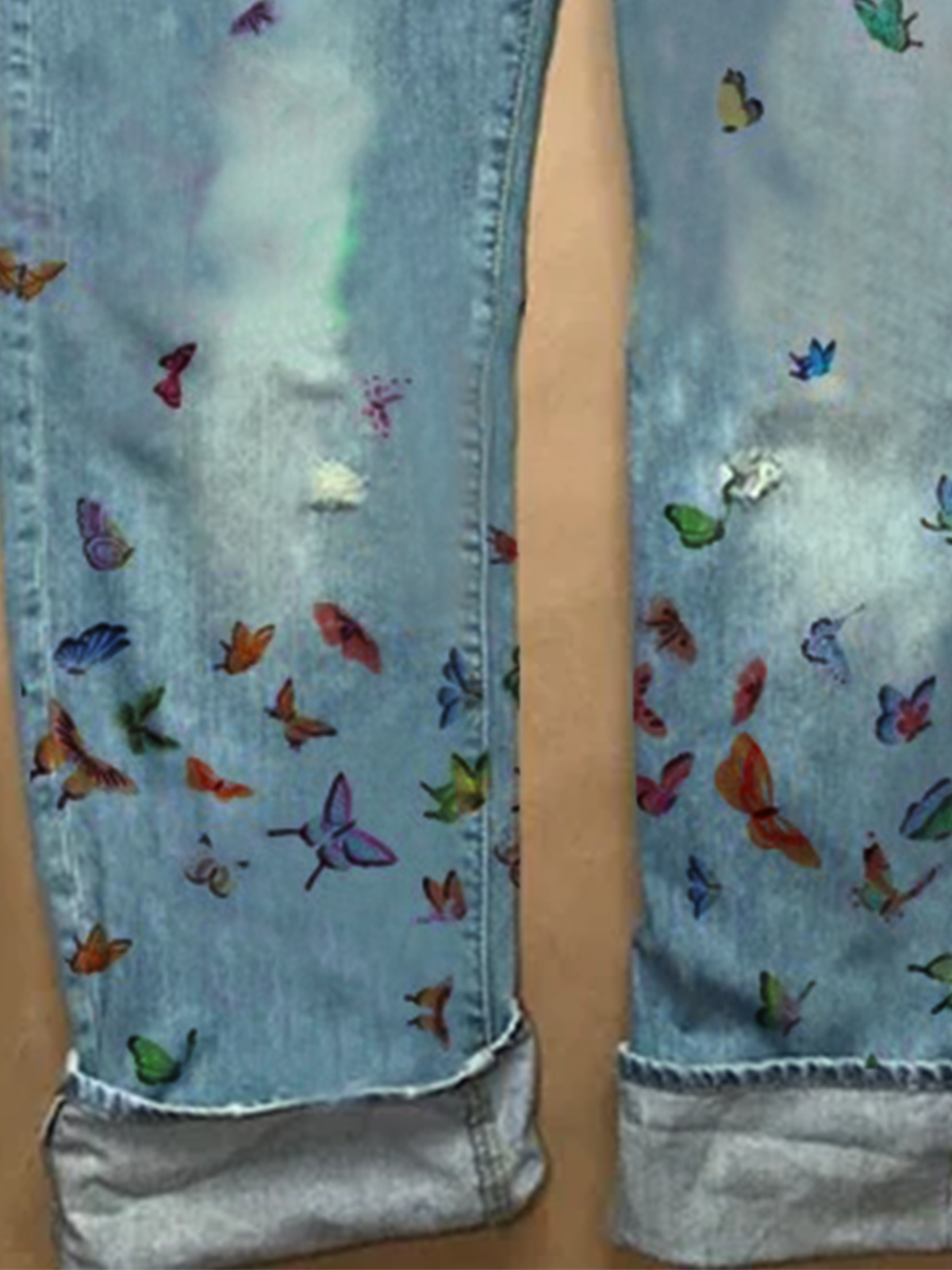 Cotton Butterfly Boho Denim&jeans