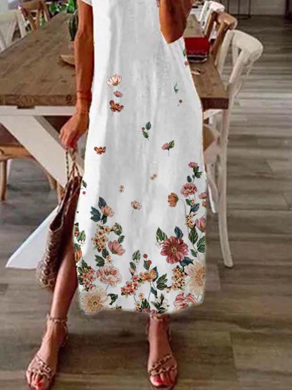 Casual Loosen Floral Knitting Dress
