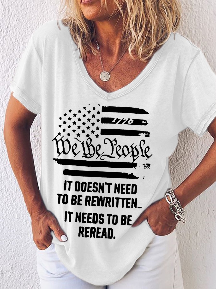Casual Cotton Blends Loosen T-shirt