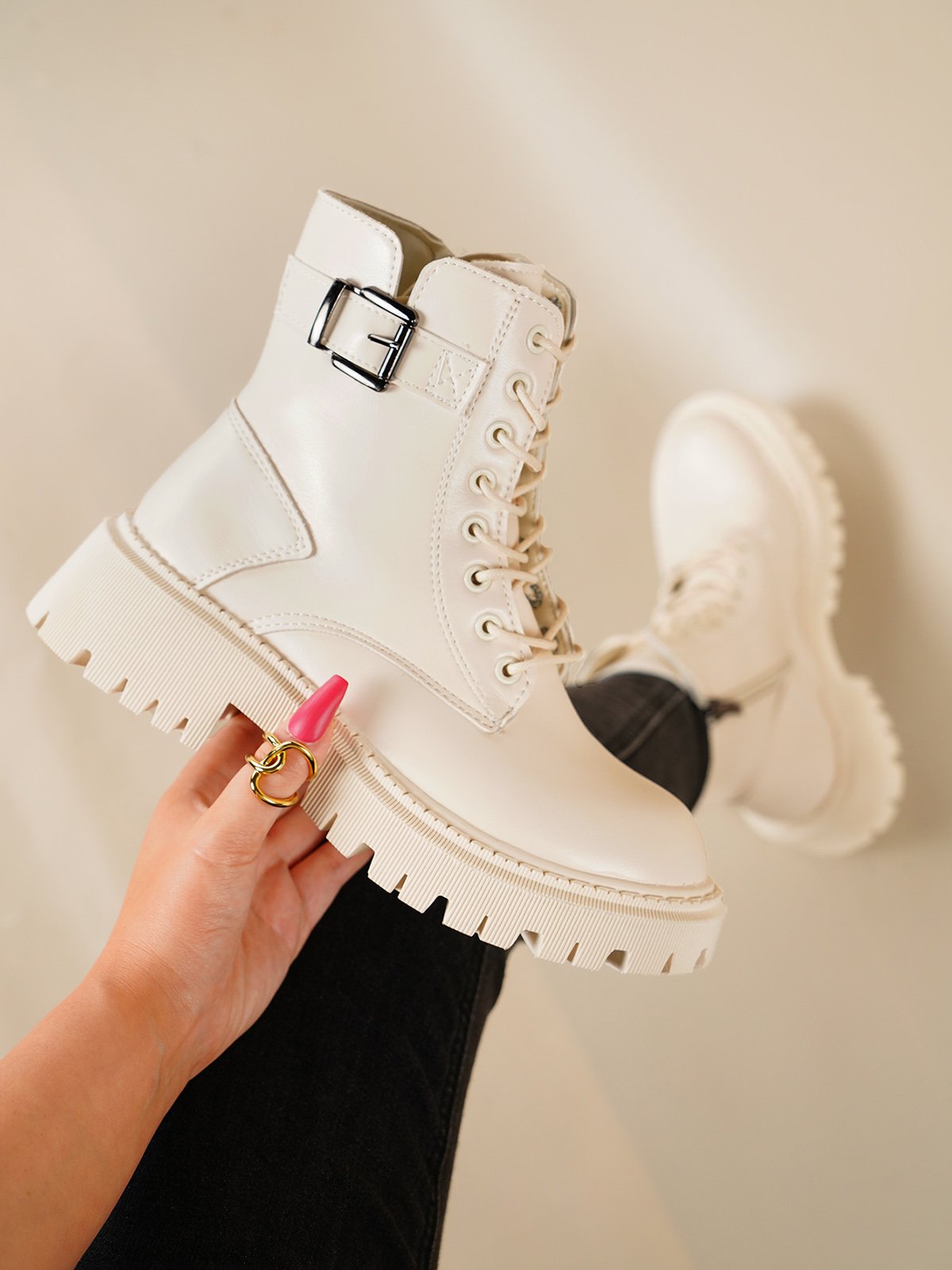 Summer Pu Leather Combat Boots