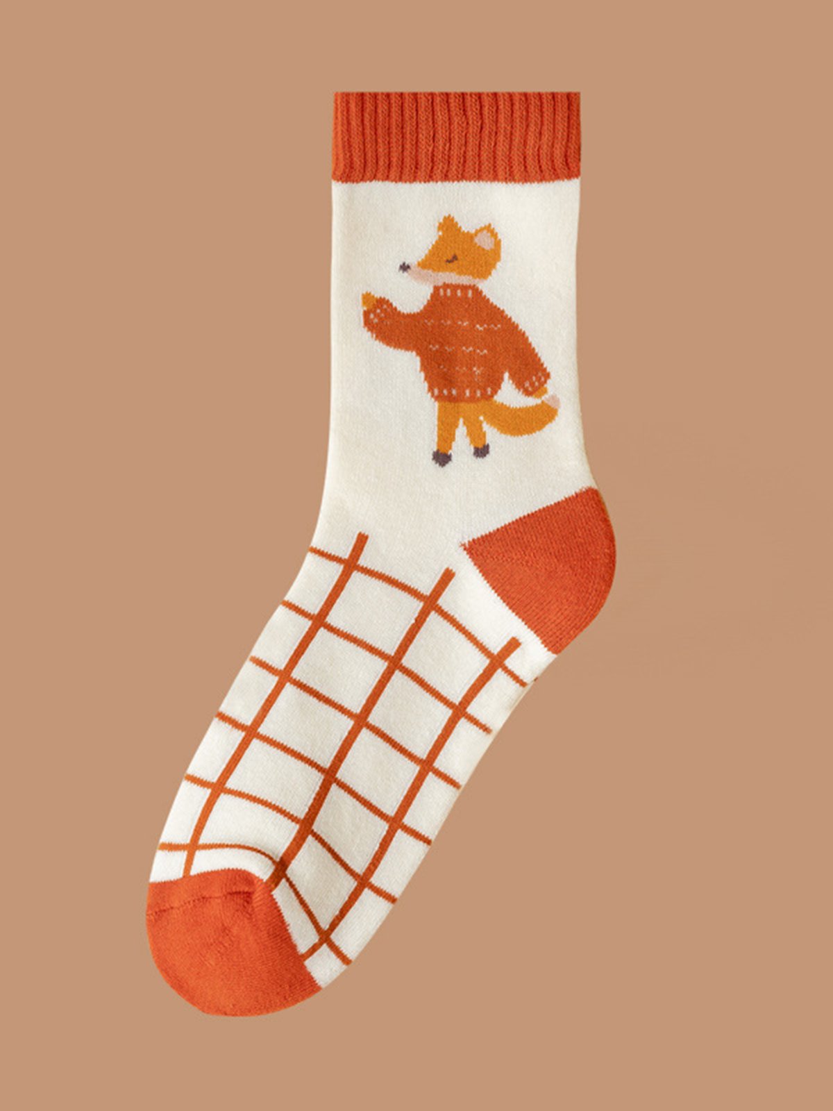 Animal Embroidered Towel Bottom Thick Warm Socks