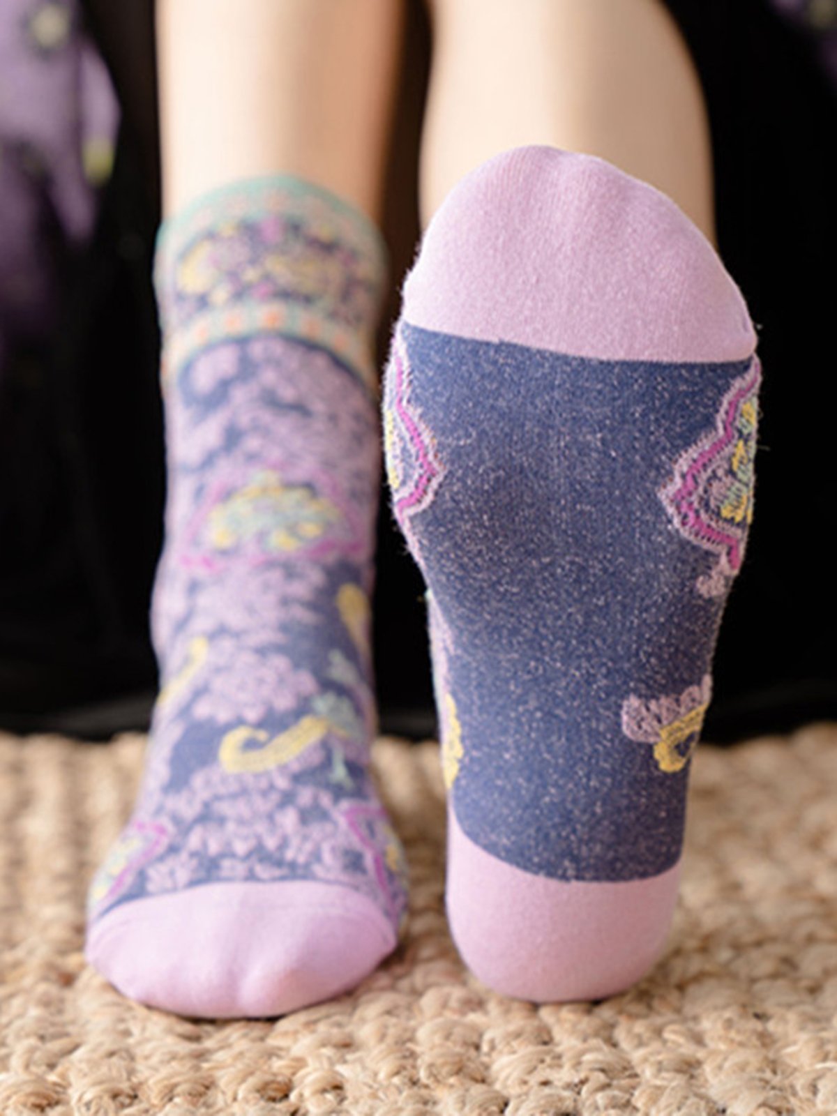 Vintage Embroidered Cotton Socks