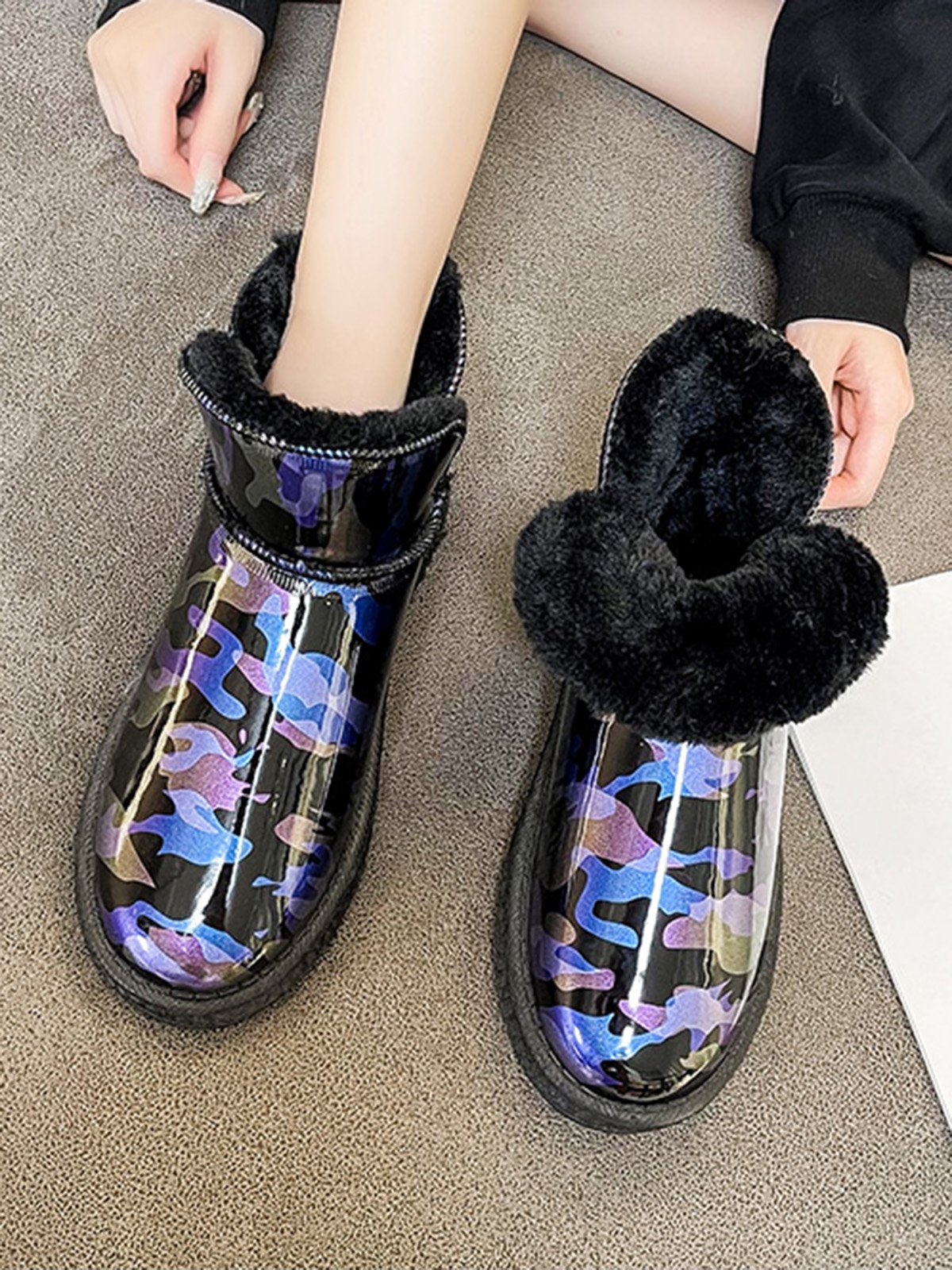 Pu Leather Snow Boots