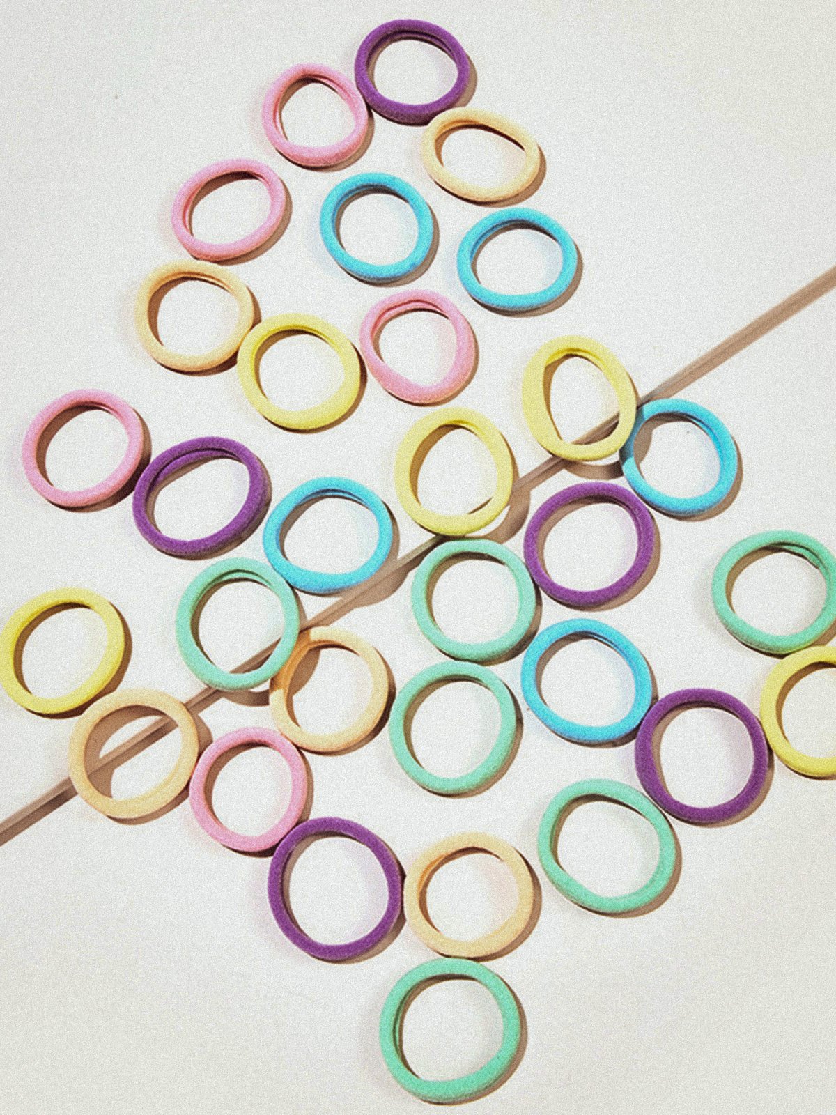 Simple Candy Color Hair Ties 30 Pieces