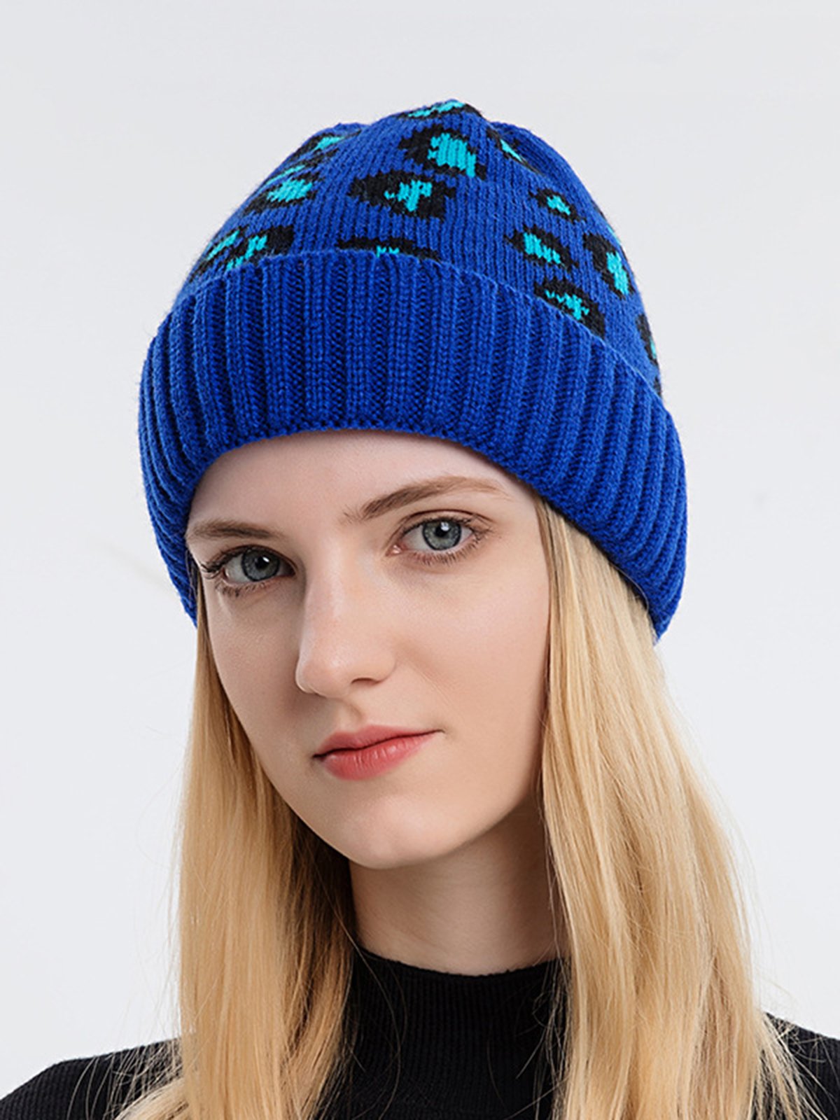 Casual Leopard Print Knitted Warm Hat