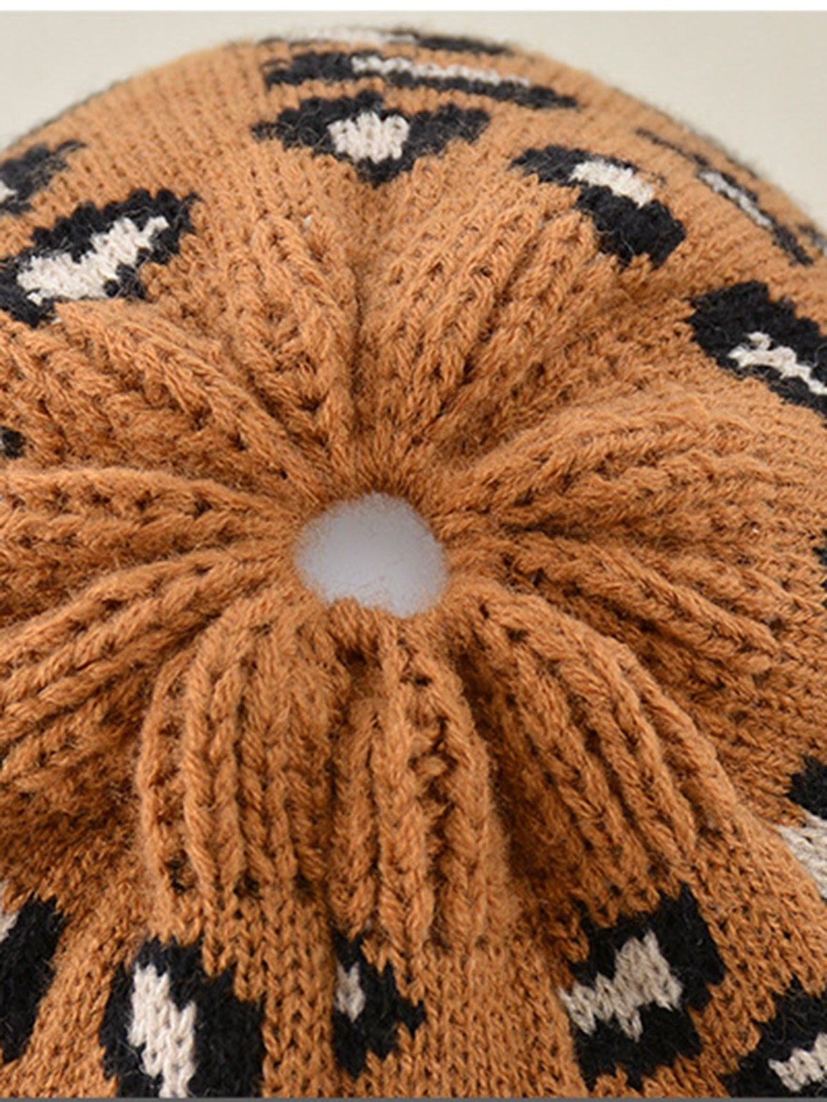 Casual Leopard Print Knitted Warm Hat