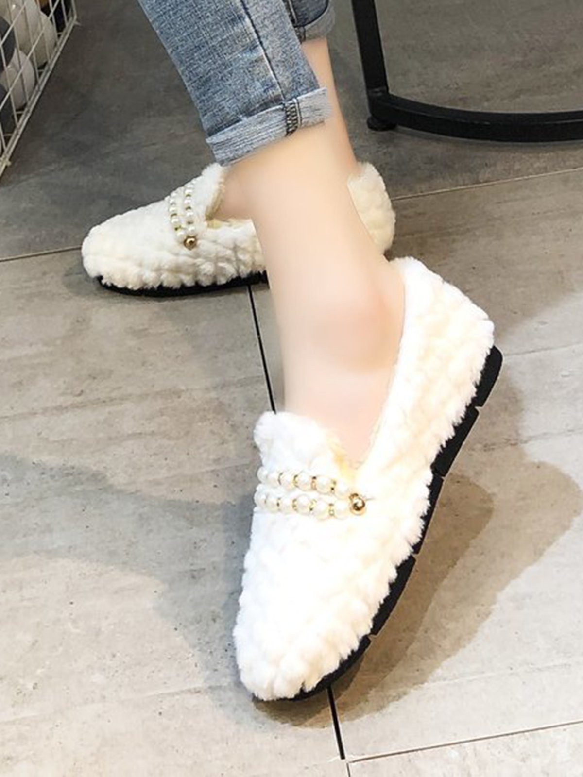 Faux Fur Flats/loafers