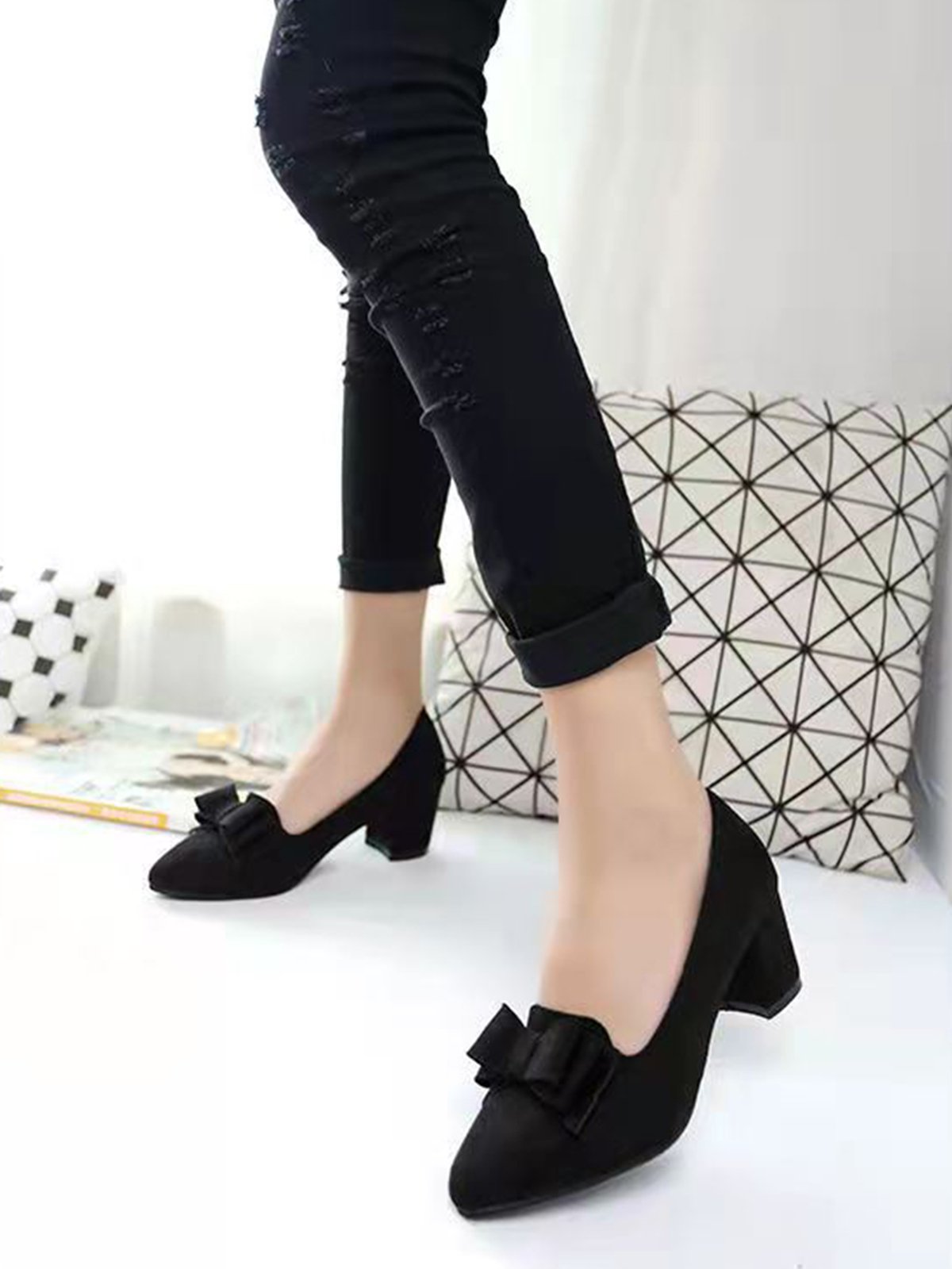Spring Chunky Heel Pumps