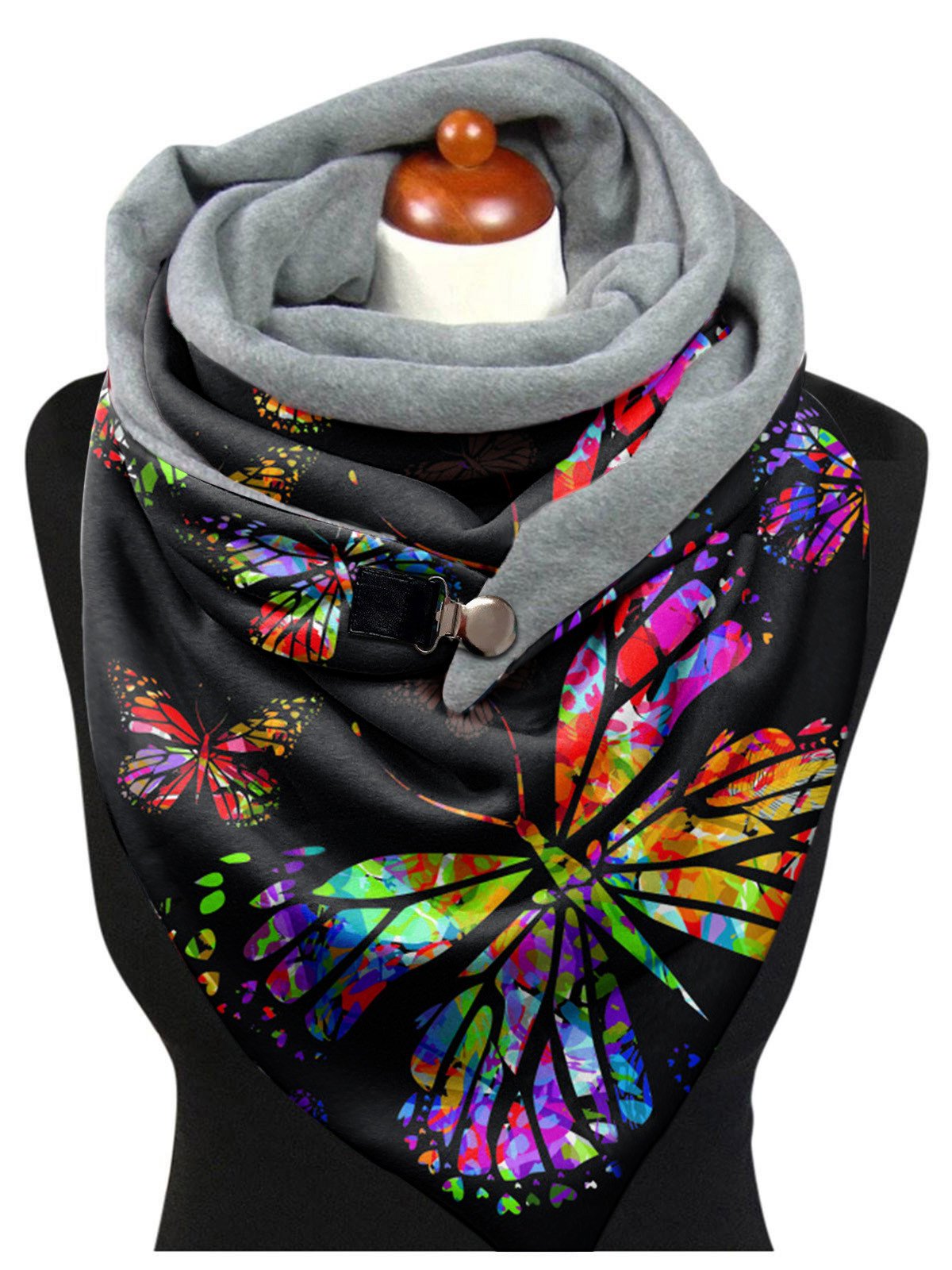 Simple Butterfly Print Warm Triangle Scarf