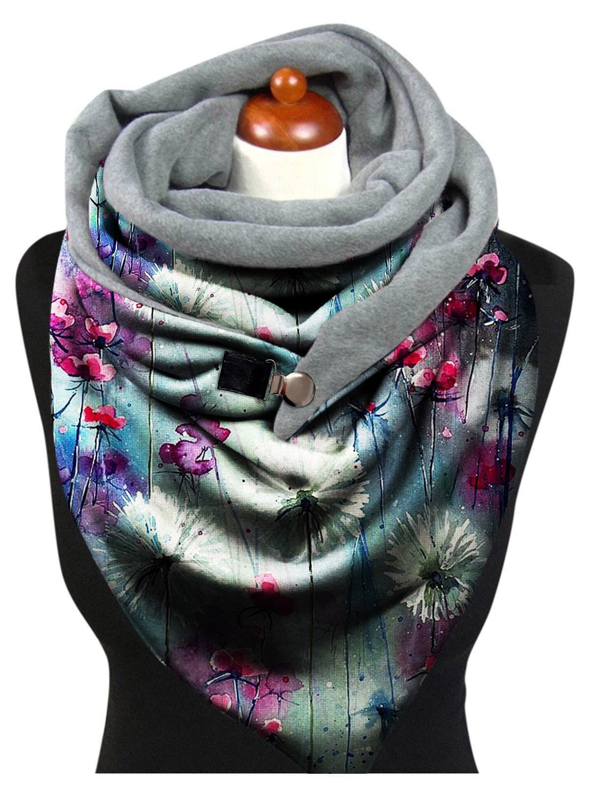 Vintage Dandelion Print Warm Triangle Scarf