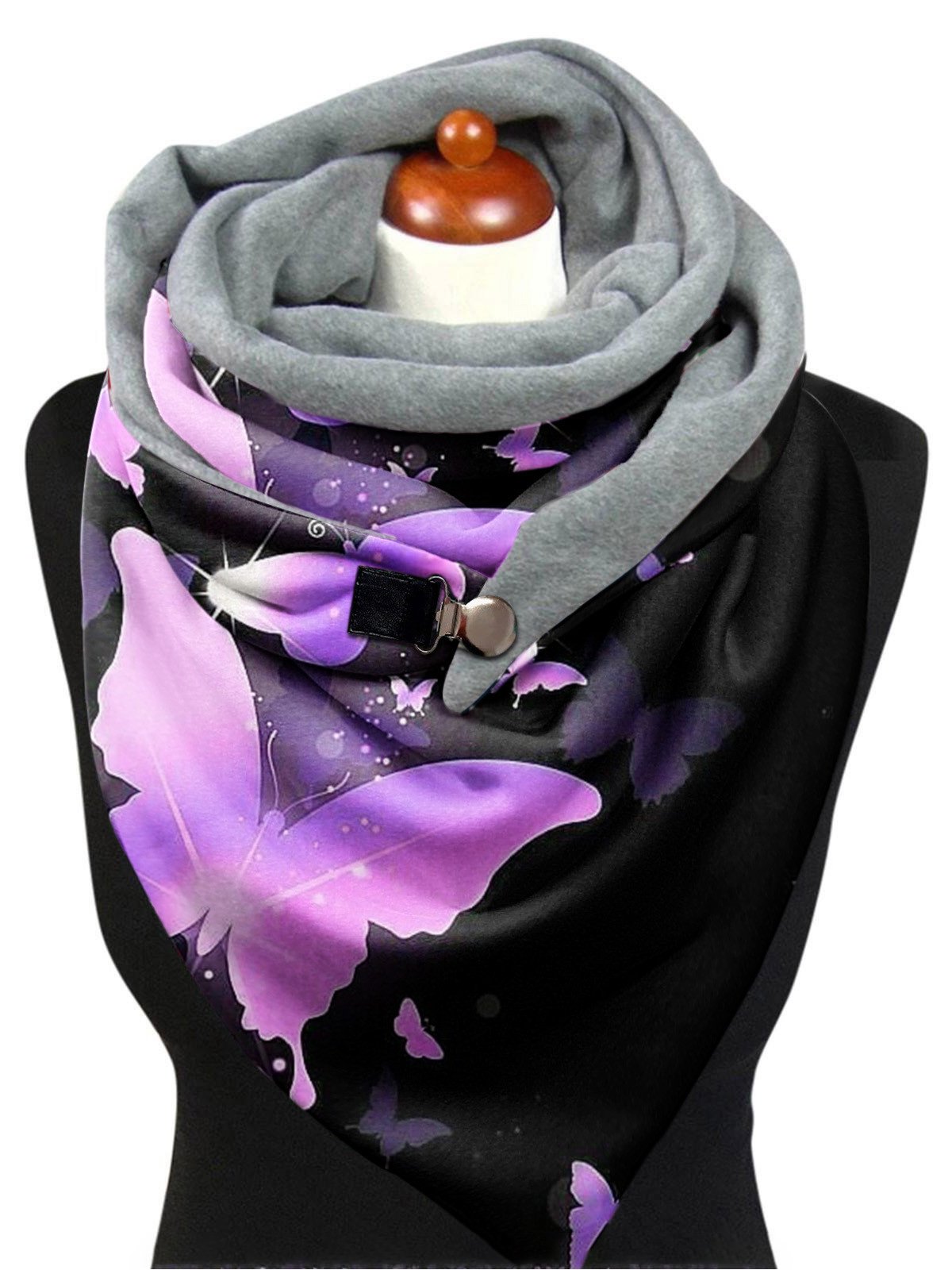 Vintage Butterfly Print Warm Triangle Scarf
