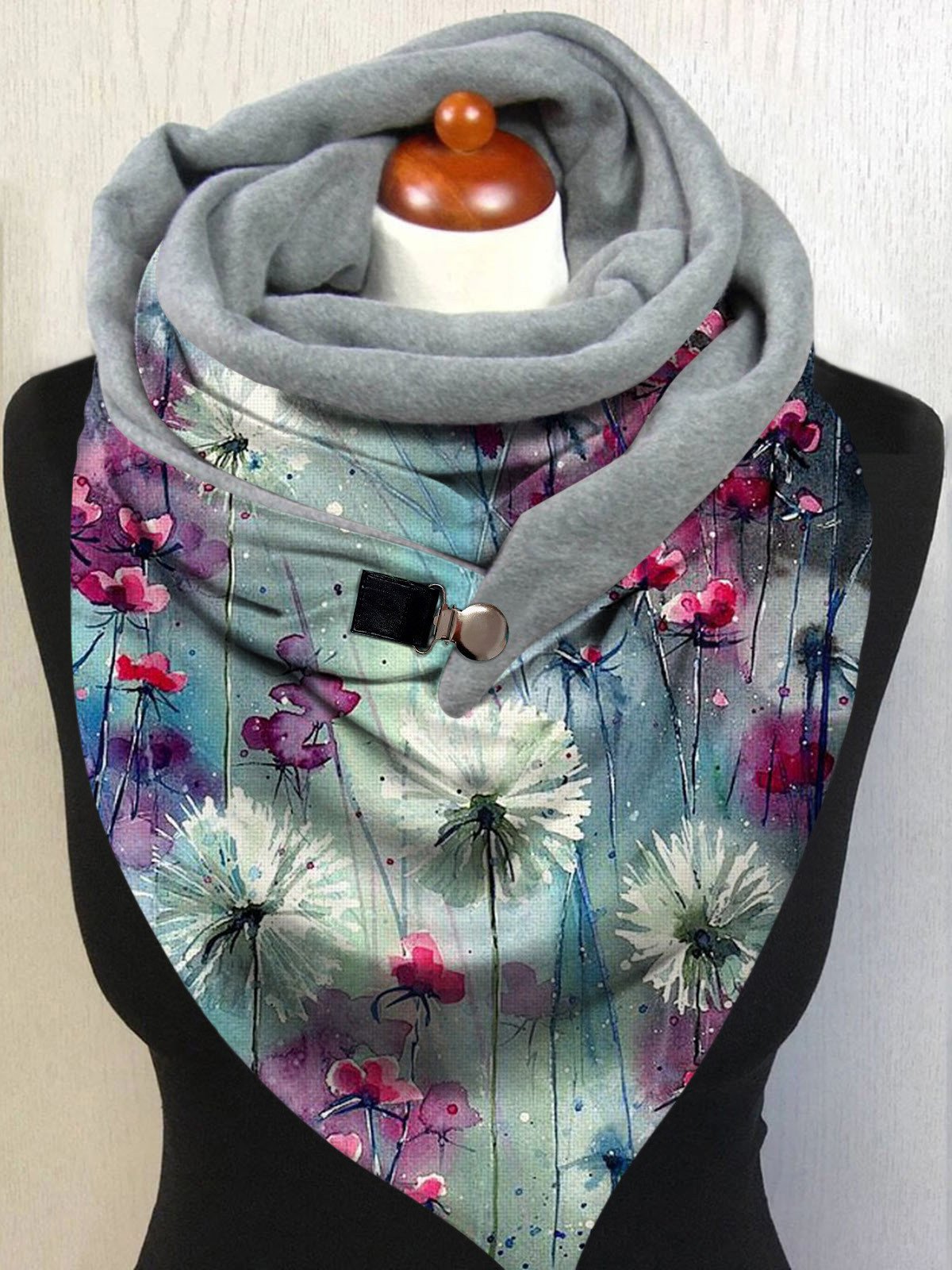 Vintage Dandelion Print Warm Triangle Scarf