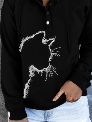 Hooded Animal Casual Hoodies & Sweatshirt