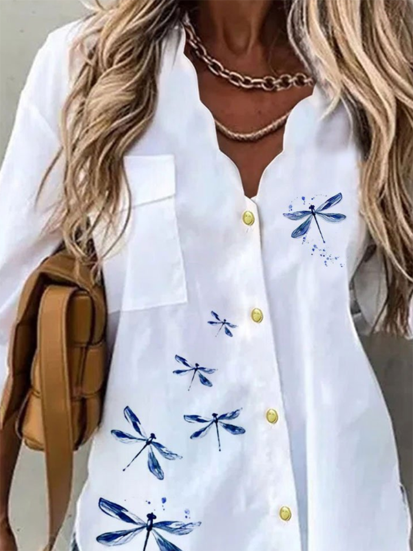 V Neck Casual Blouses