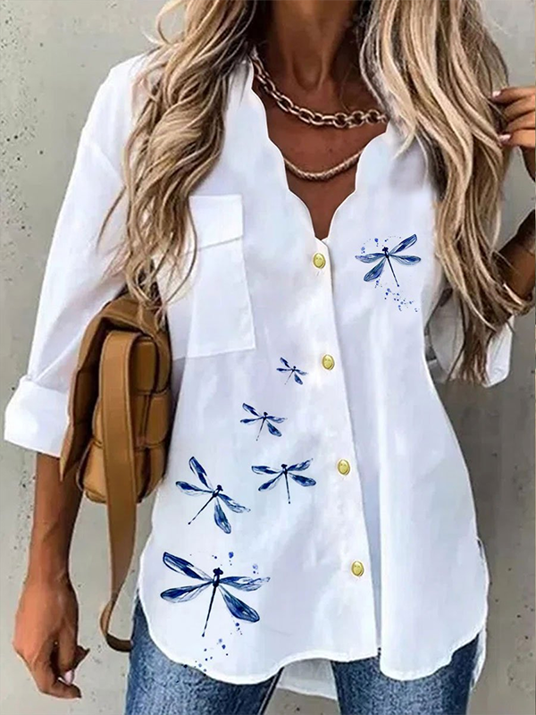 V Neck Casual Blouses