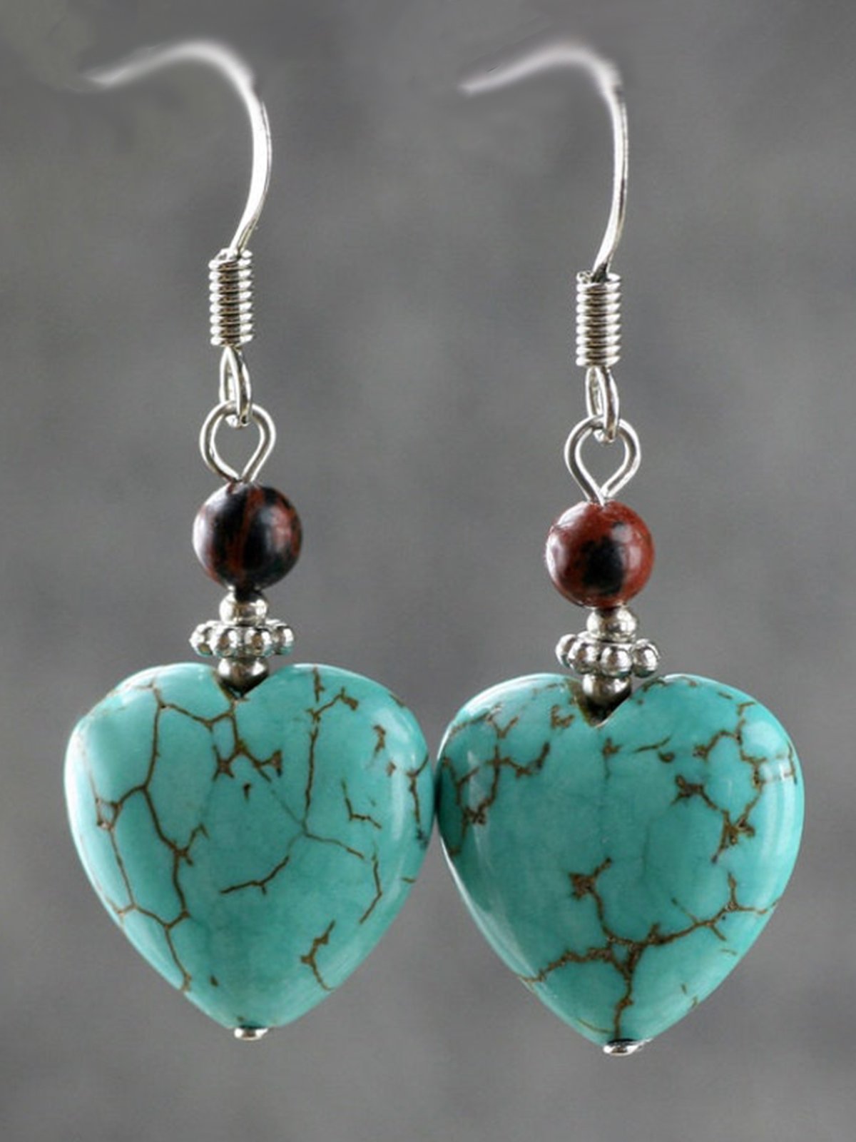 Vintage Heart Turquoise Earrings