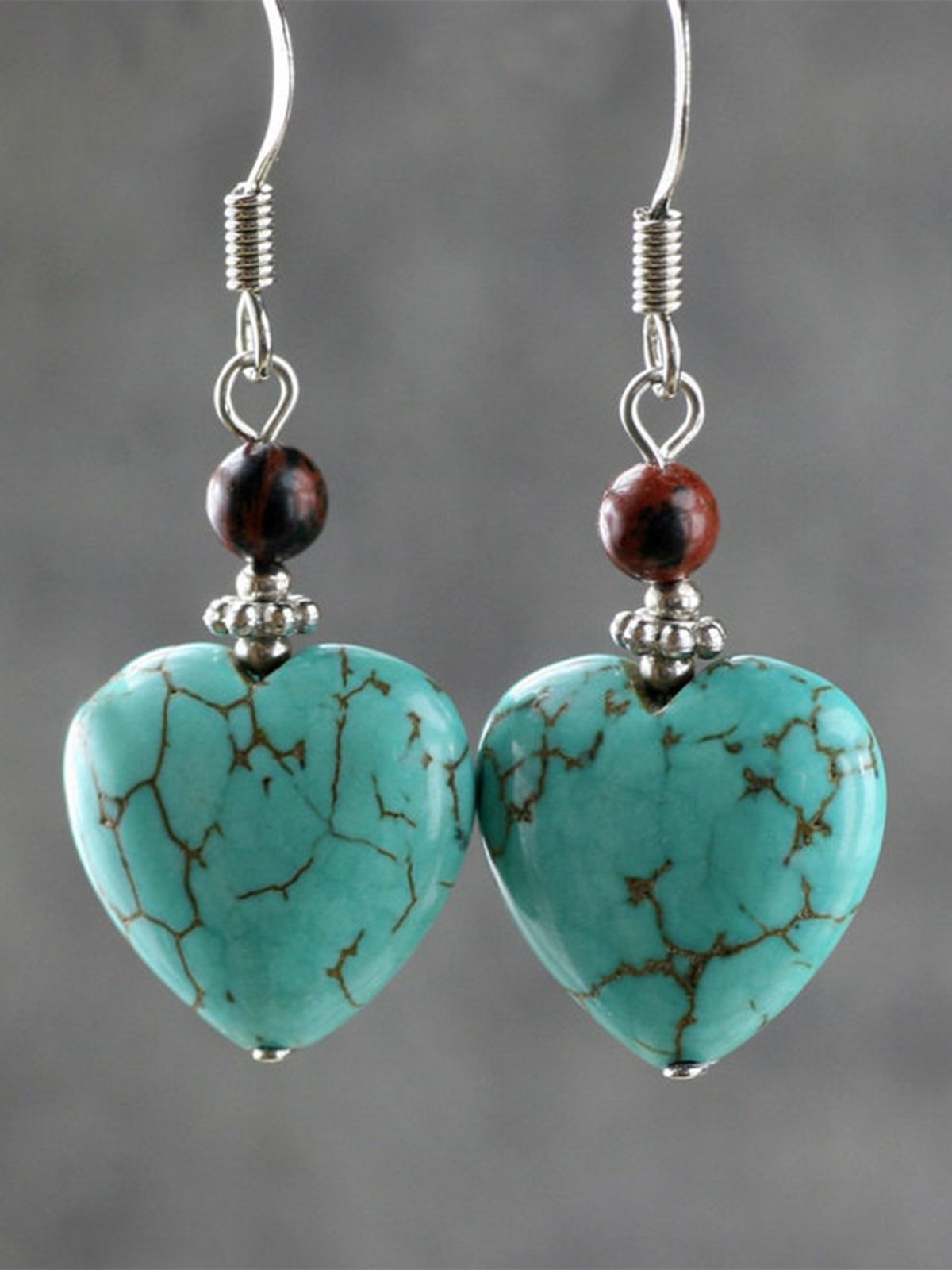 Vintage Heart Turquoise Earrings