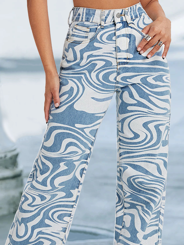 Printed Denim Casual Denim&jeans