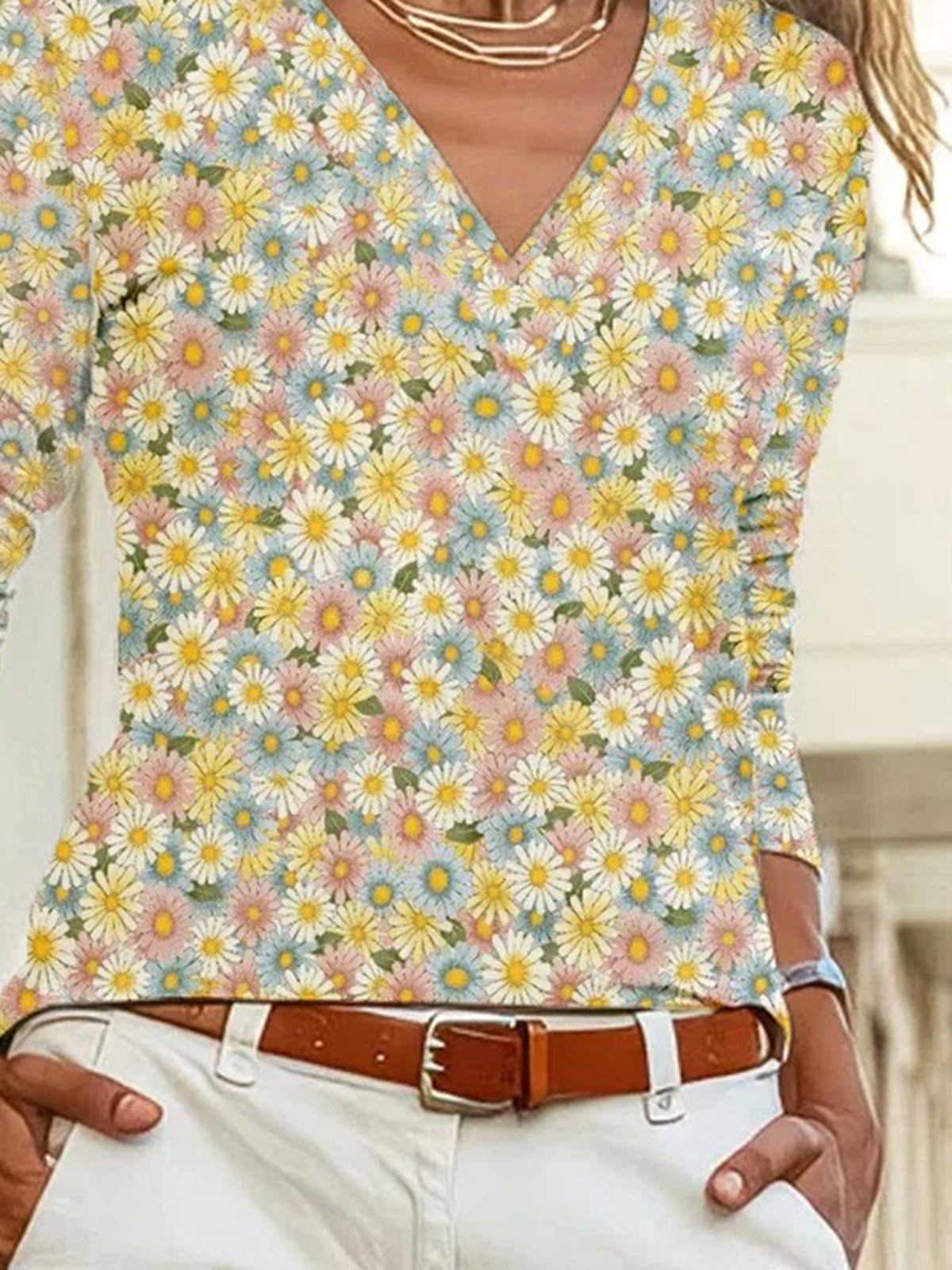 Cotton Blends Floral T-shirt