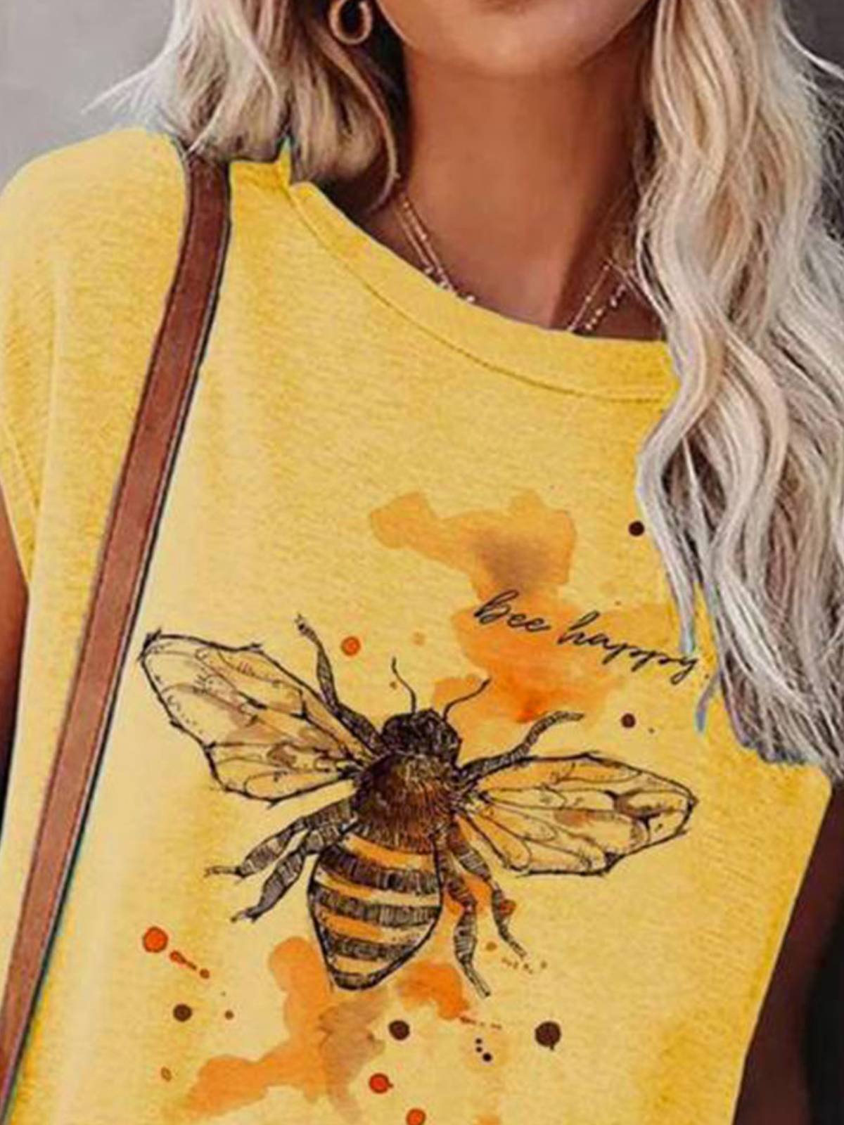 Casual Regular Fit Cotton Blends T-shirt