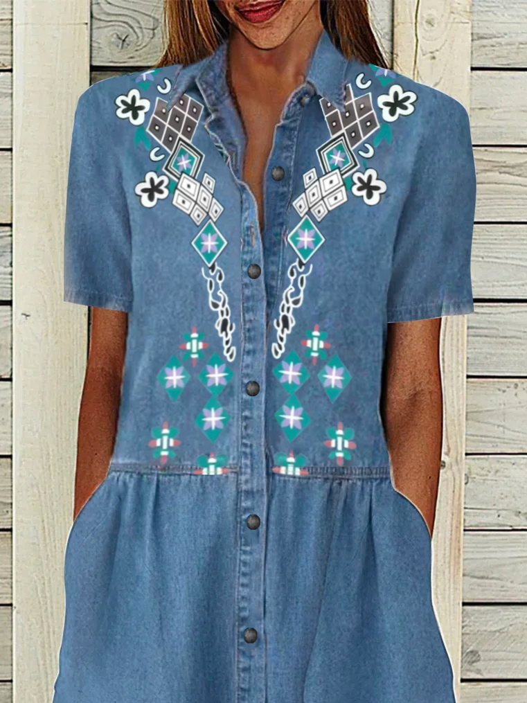 Casual Shirt Collar Midi