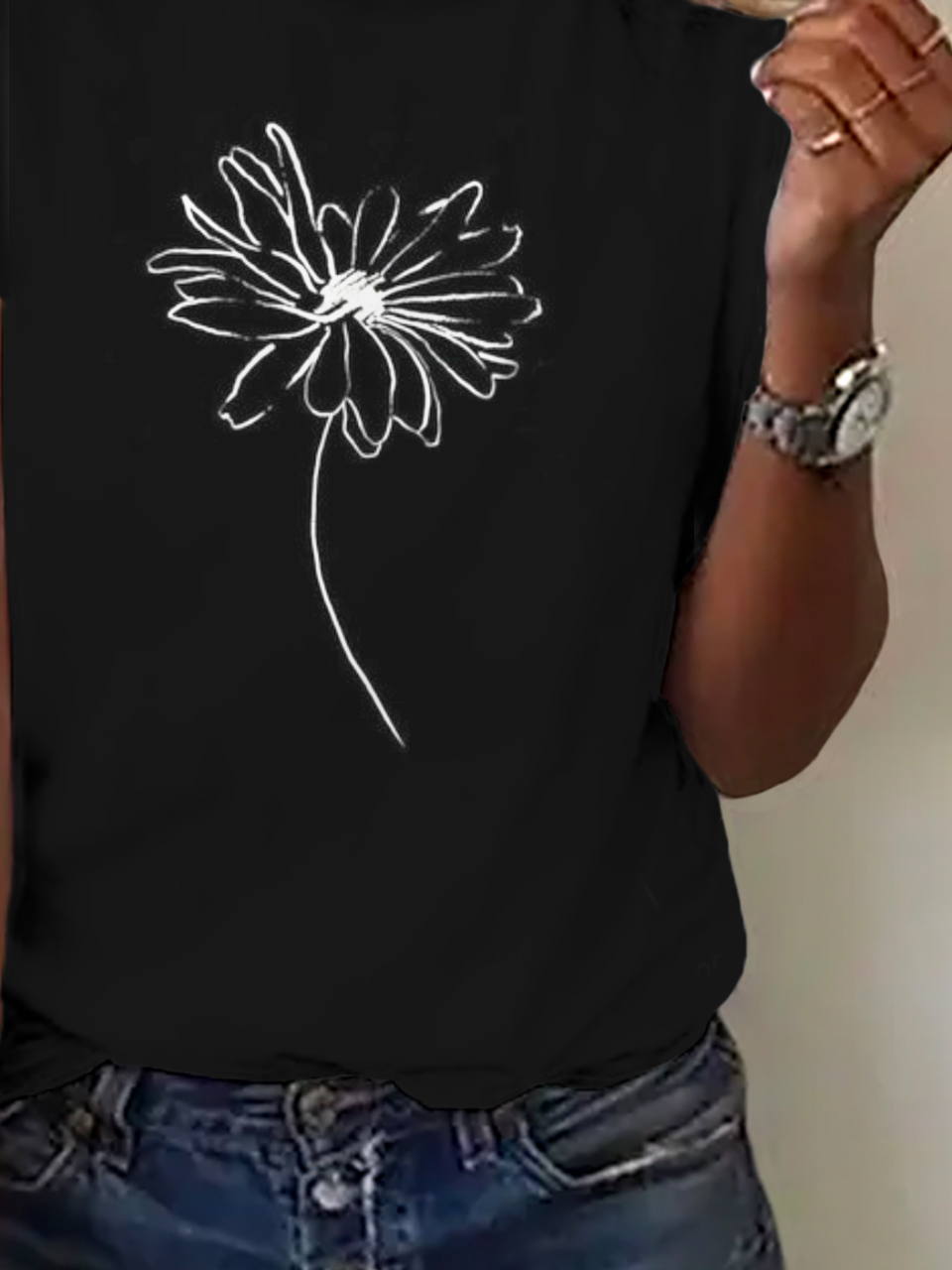 Crew Neck Floral T-shirt