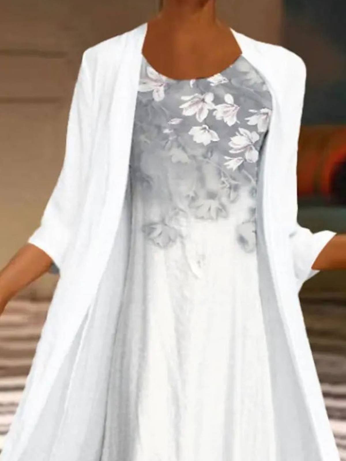 Casual Round Neck Maxi