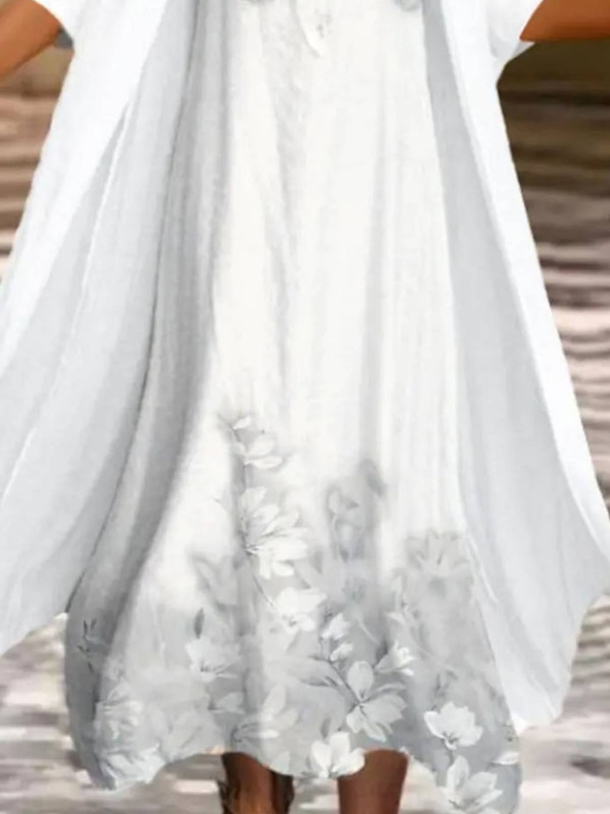 Casual Round Neck Maxi