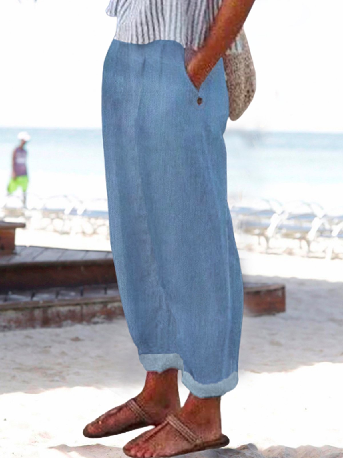 Solid Loosen Denim&jeans
