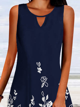 Floral V Neck Casual Loose Shorts
