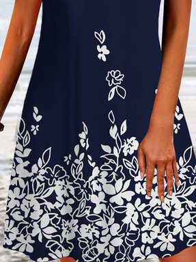 Floral V Neck Casual Loose Shorts