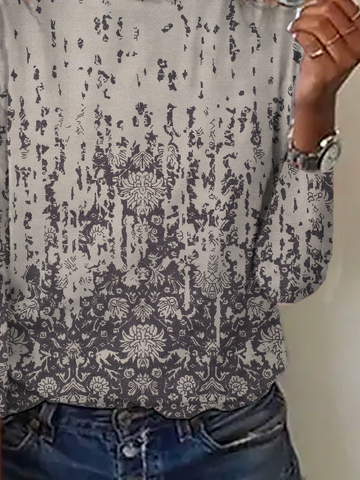 Casual Ethnic Autumn Daily Best Sell Long sleeve Crew Neck H-Line Regular Size T-shirt for Women