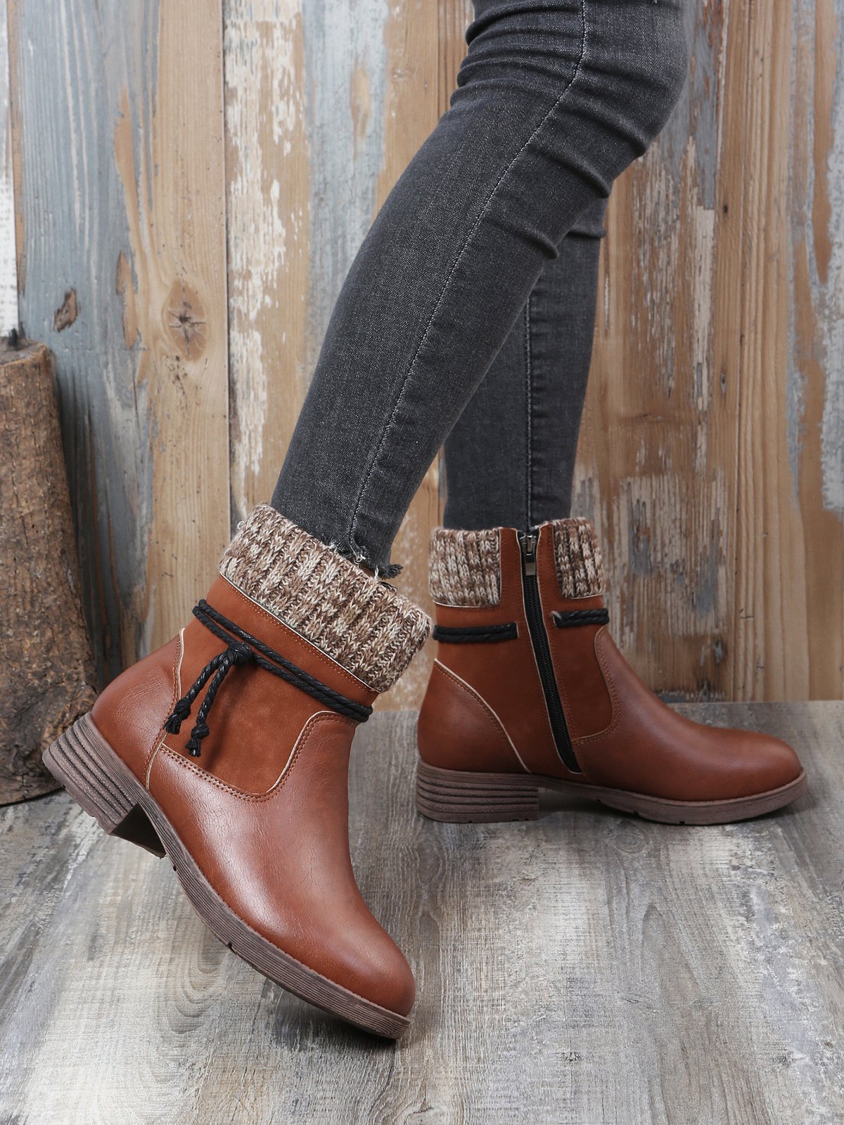 Fabric Ankle Boots