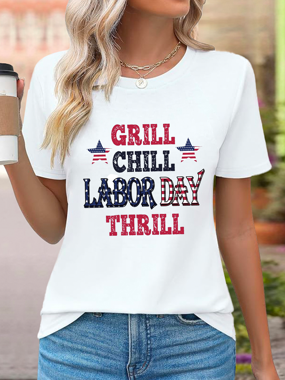 Grill Chill Labor Day Thrill Diligent women Labour Day T-Shirt