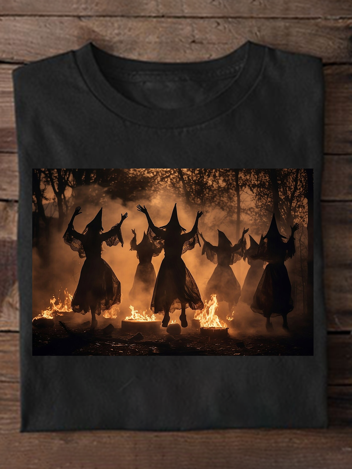 Woodland Witches Gothic Photo Dancing Witches of the Forest  witch Halloween T-Shirt