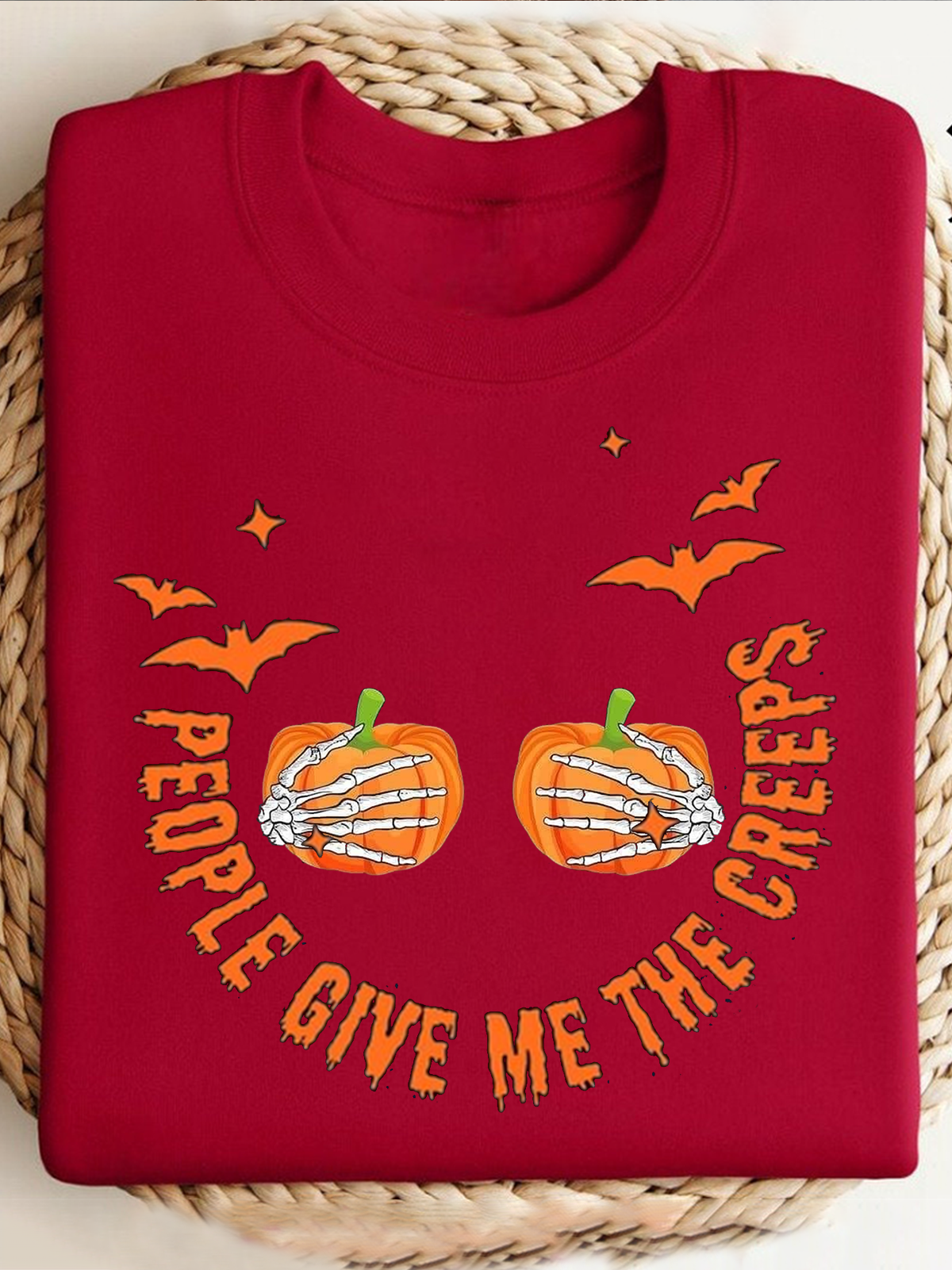 People Give Me The Creeps witch Halloween Sweatshirt