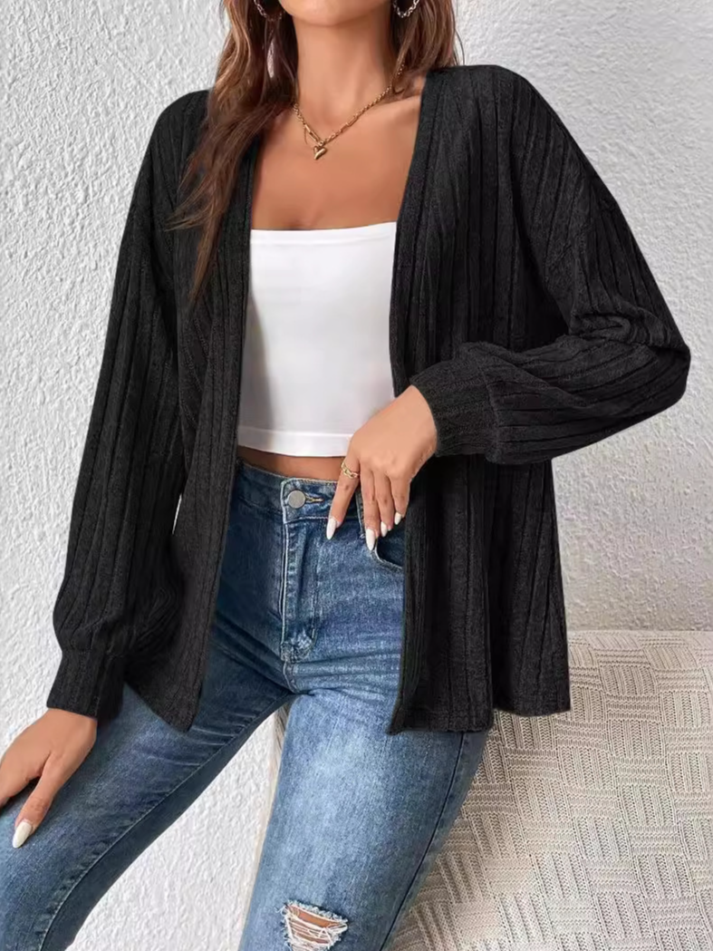 Loose Plain Casual Zipper Jacket